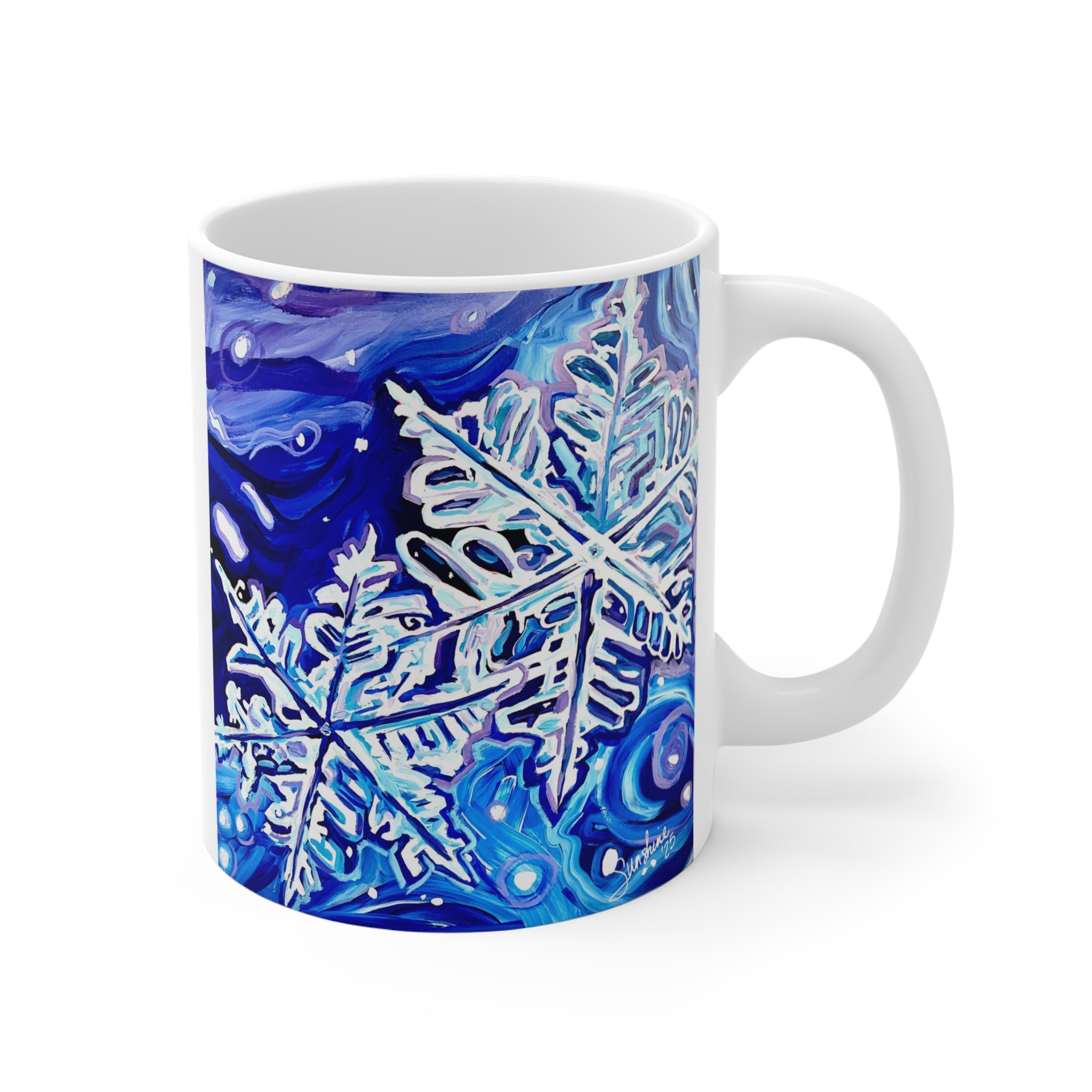 Blue Snowflake Mug | Winter Snowflake Ceramic Mug