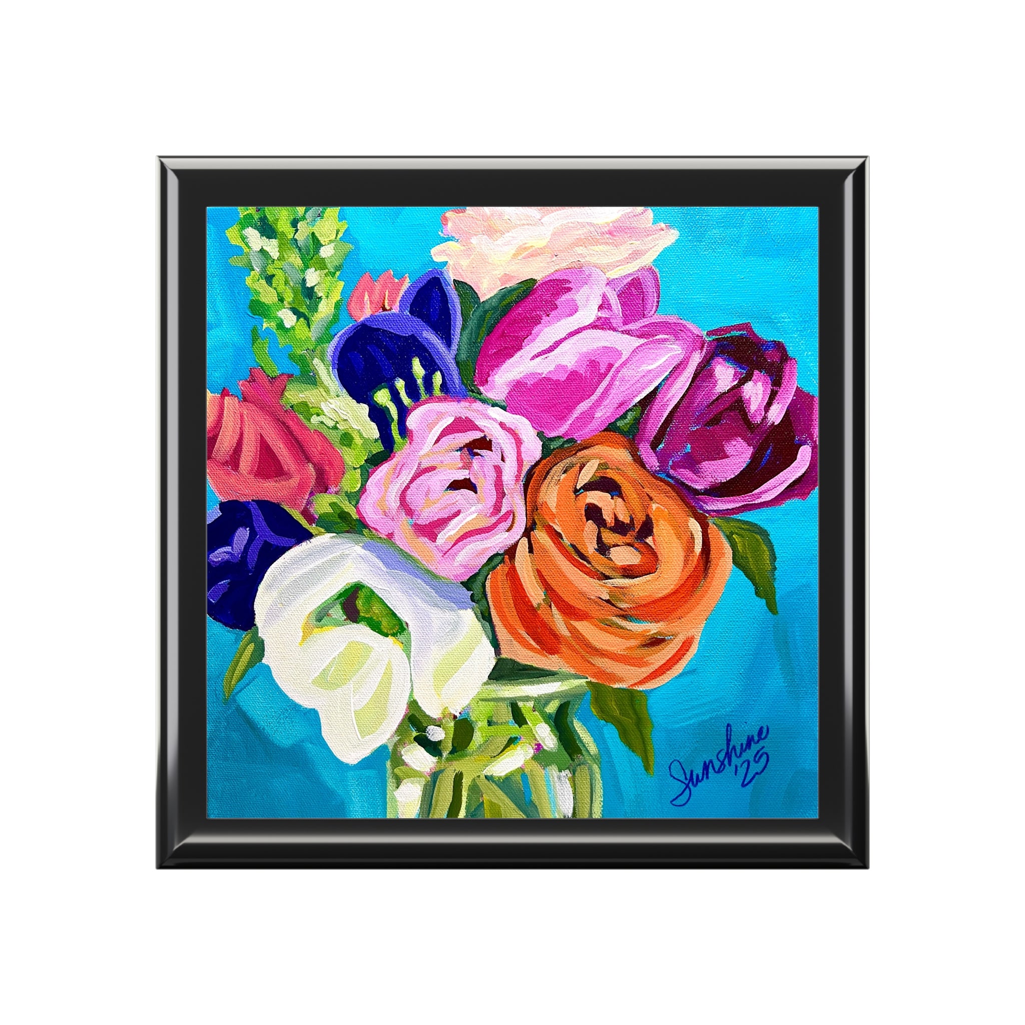 Floral Bouquet Jewelry Box — Colorful Keepsake Box