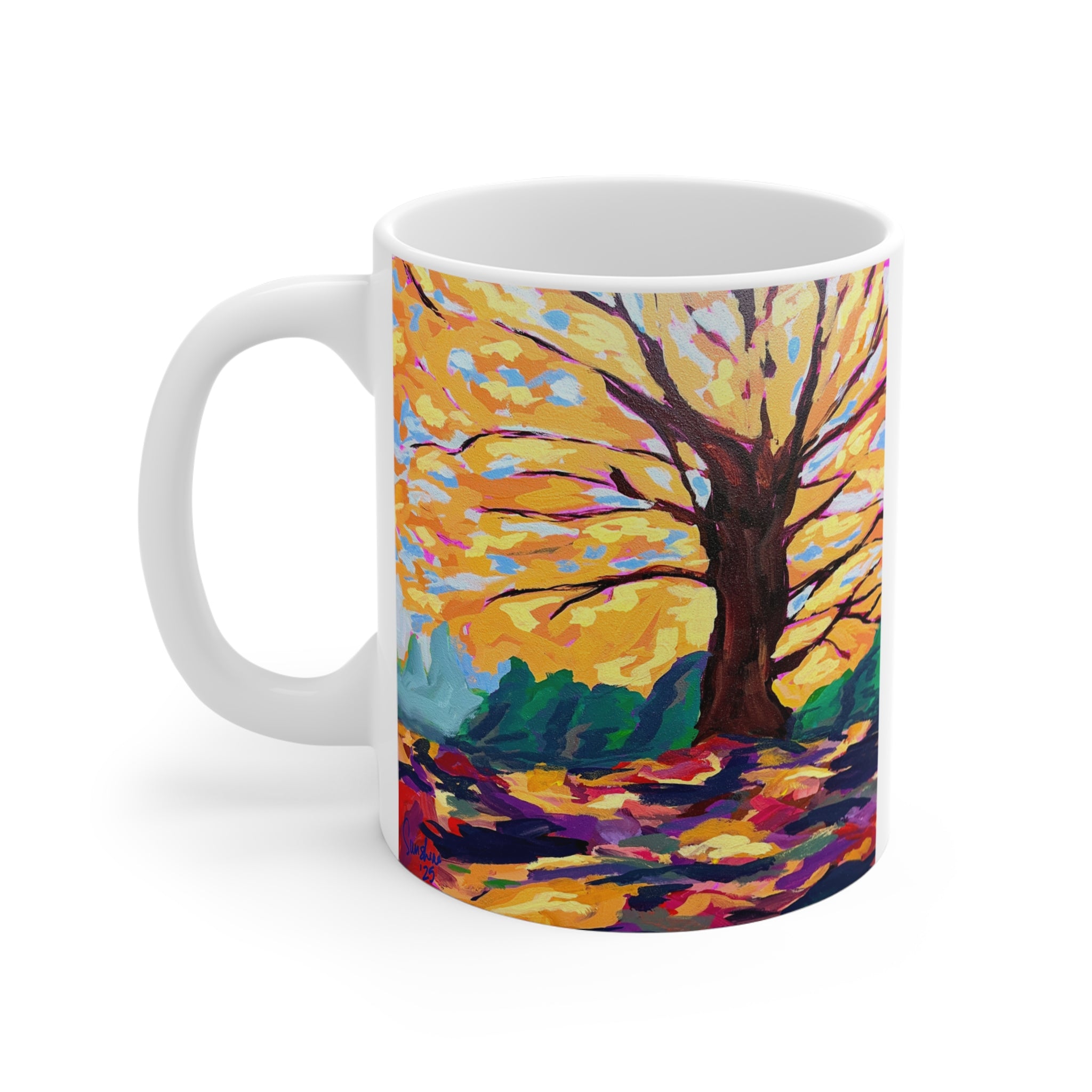 Autumn Tree Painting Mug | Fall Landscape Ceramic Coffee Mug