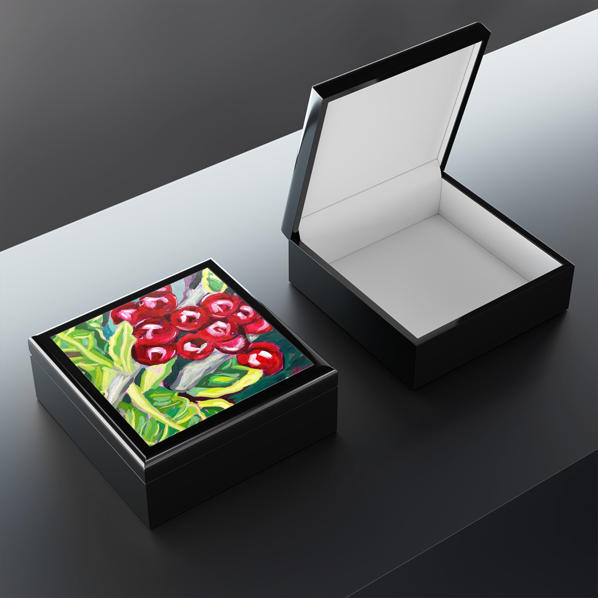 Winter Berries Jewelry Box – Original Artwork Keepsake Box