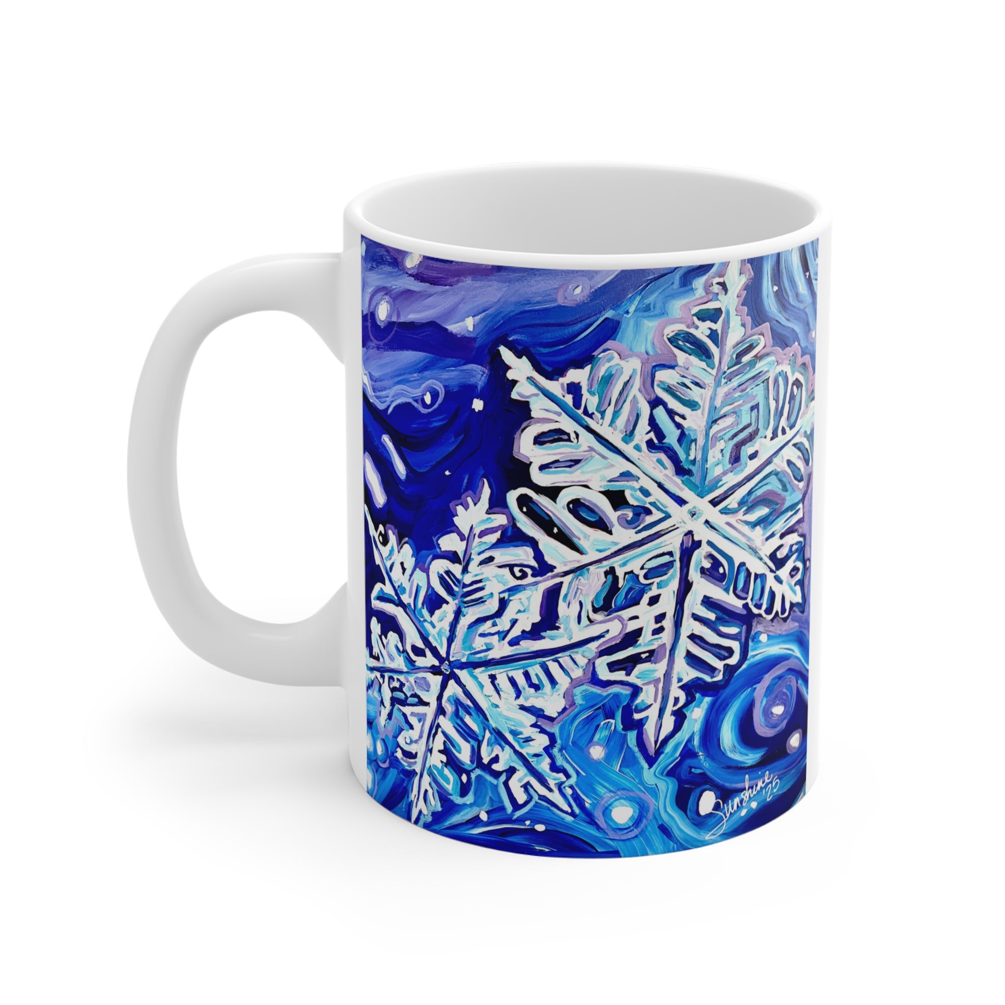 Blue Snowflake Mug | Winter Snowflake Ceramic Mug