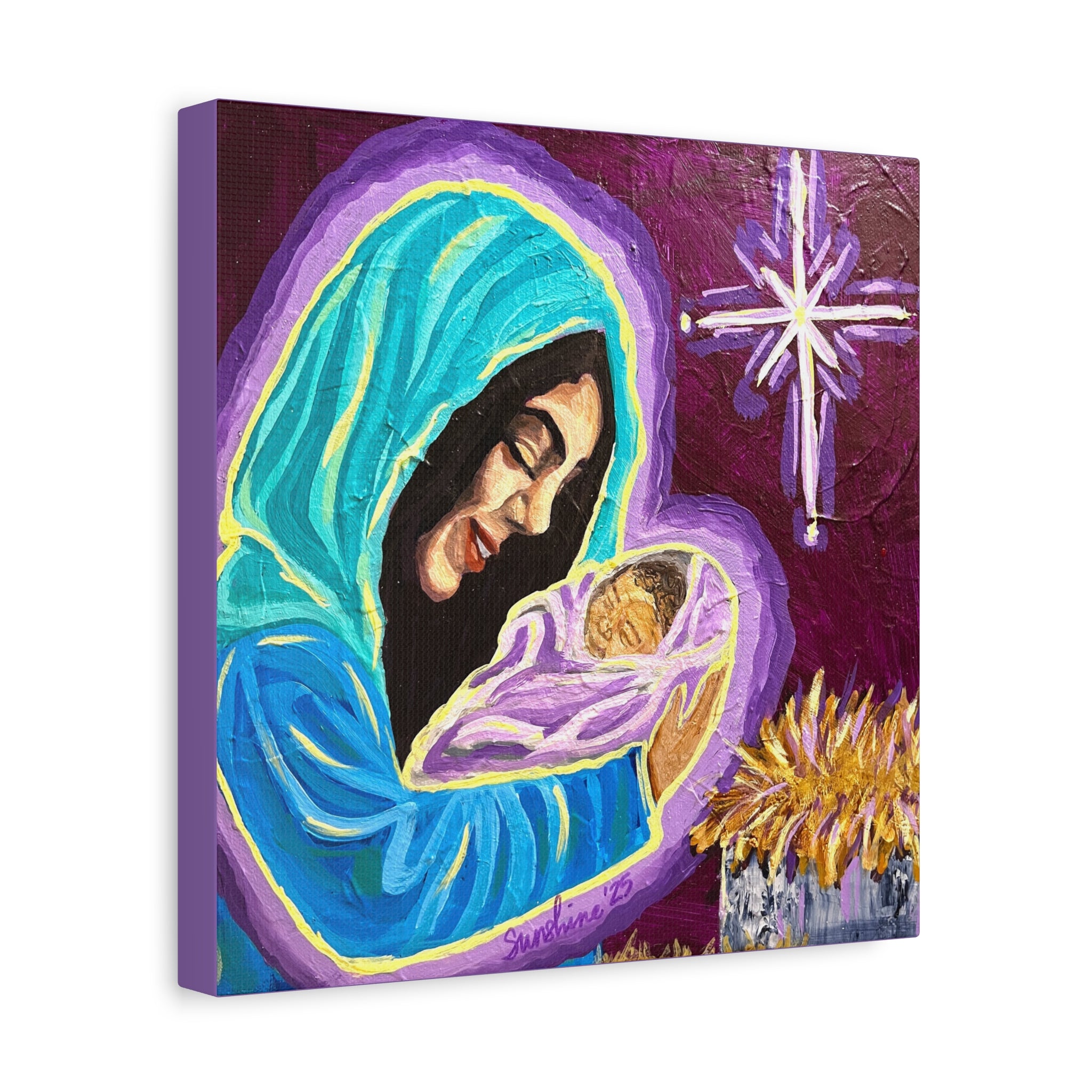 Mary and Baby Jesus Print on Canvas | Matte Stretched Wall Art
