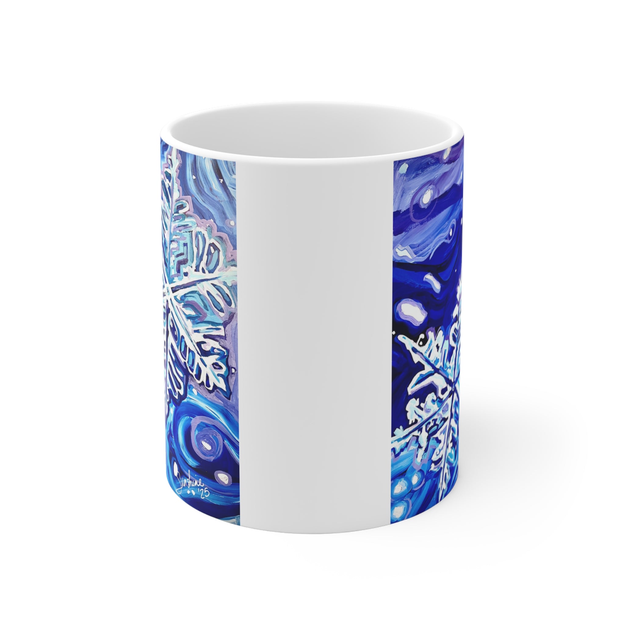 Blue Snowflake Mug | Winter Snowflake Ceramic Mug