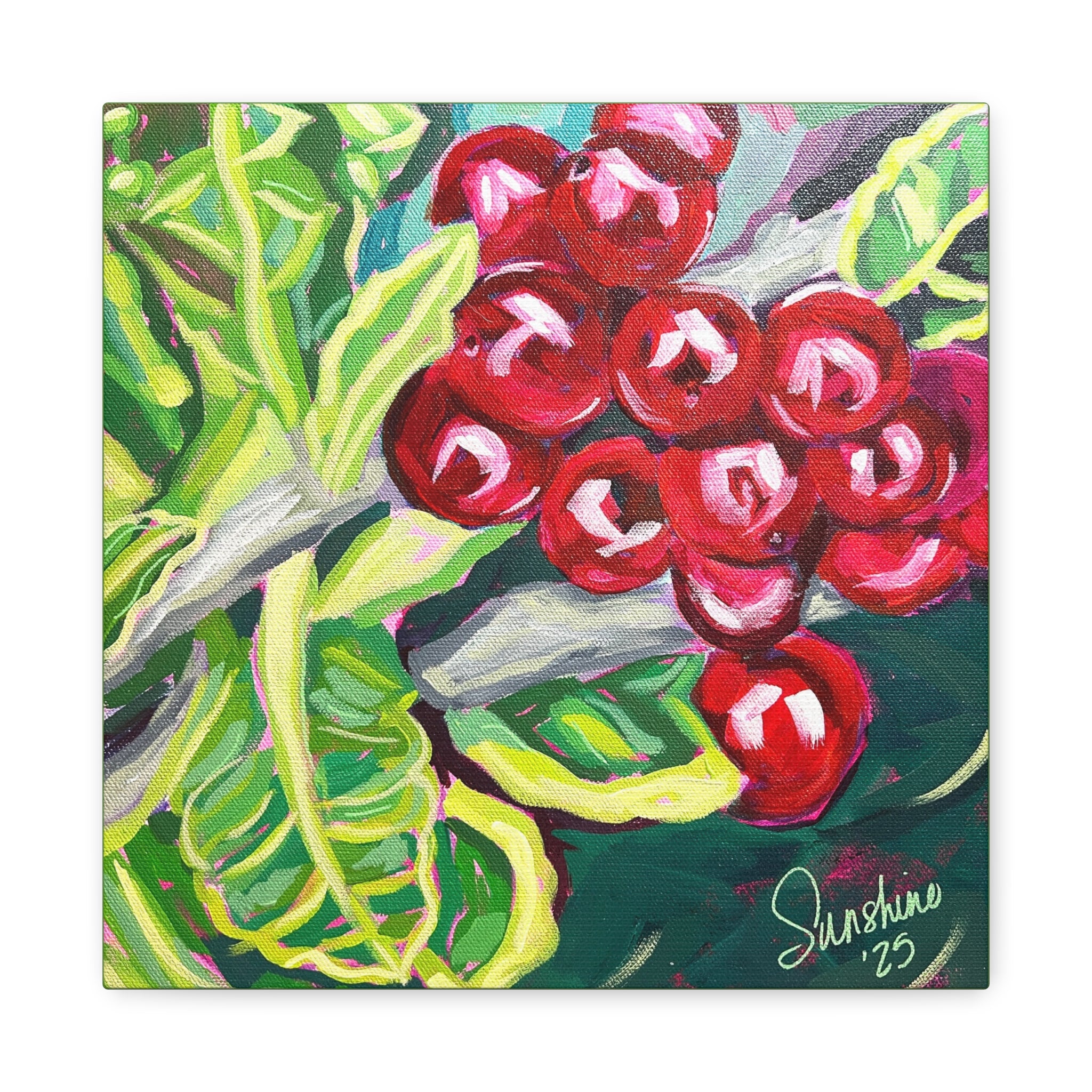 Holiday Berries Print on Canvas