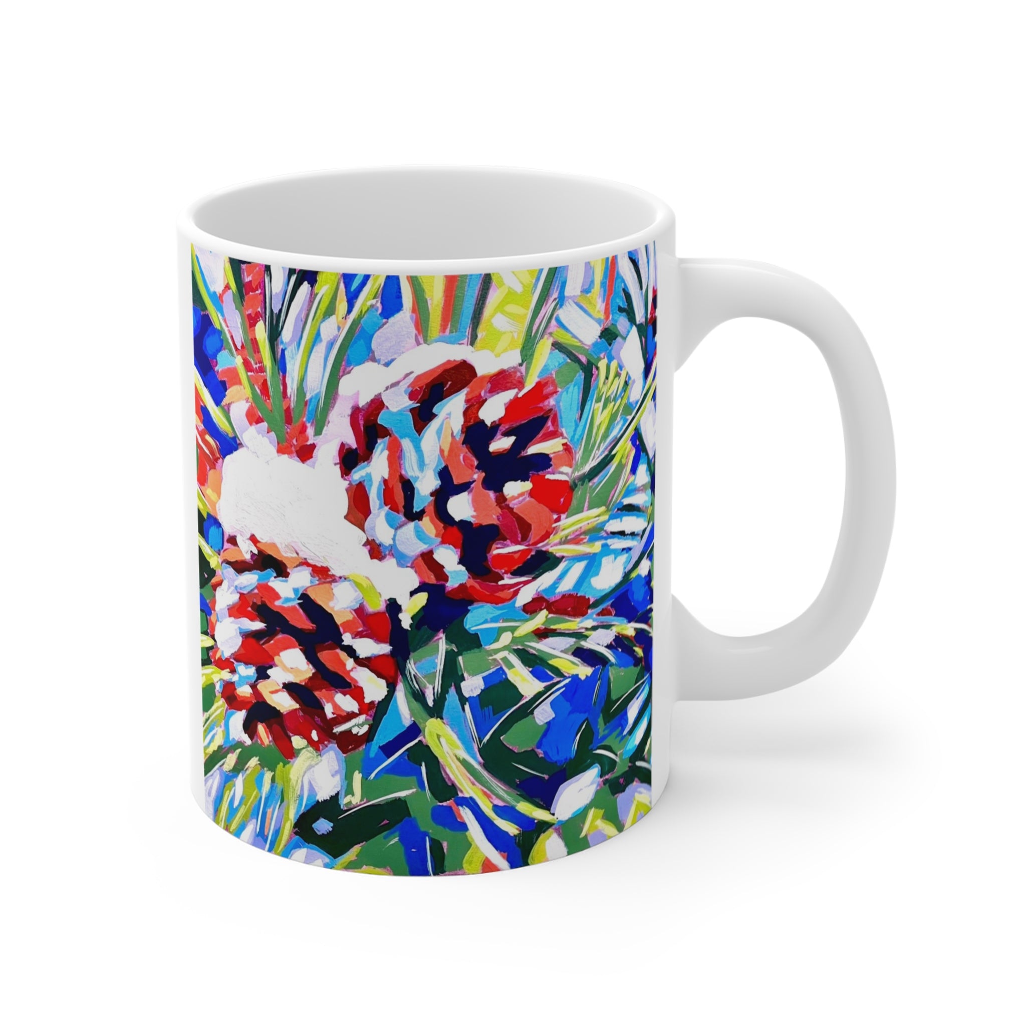Pinecone Holiday Mug – Colorful Festive Pinecone Coffee Cup (11oz)