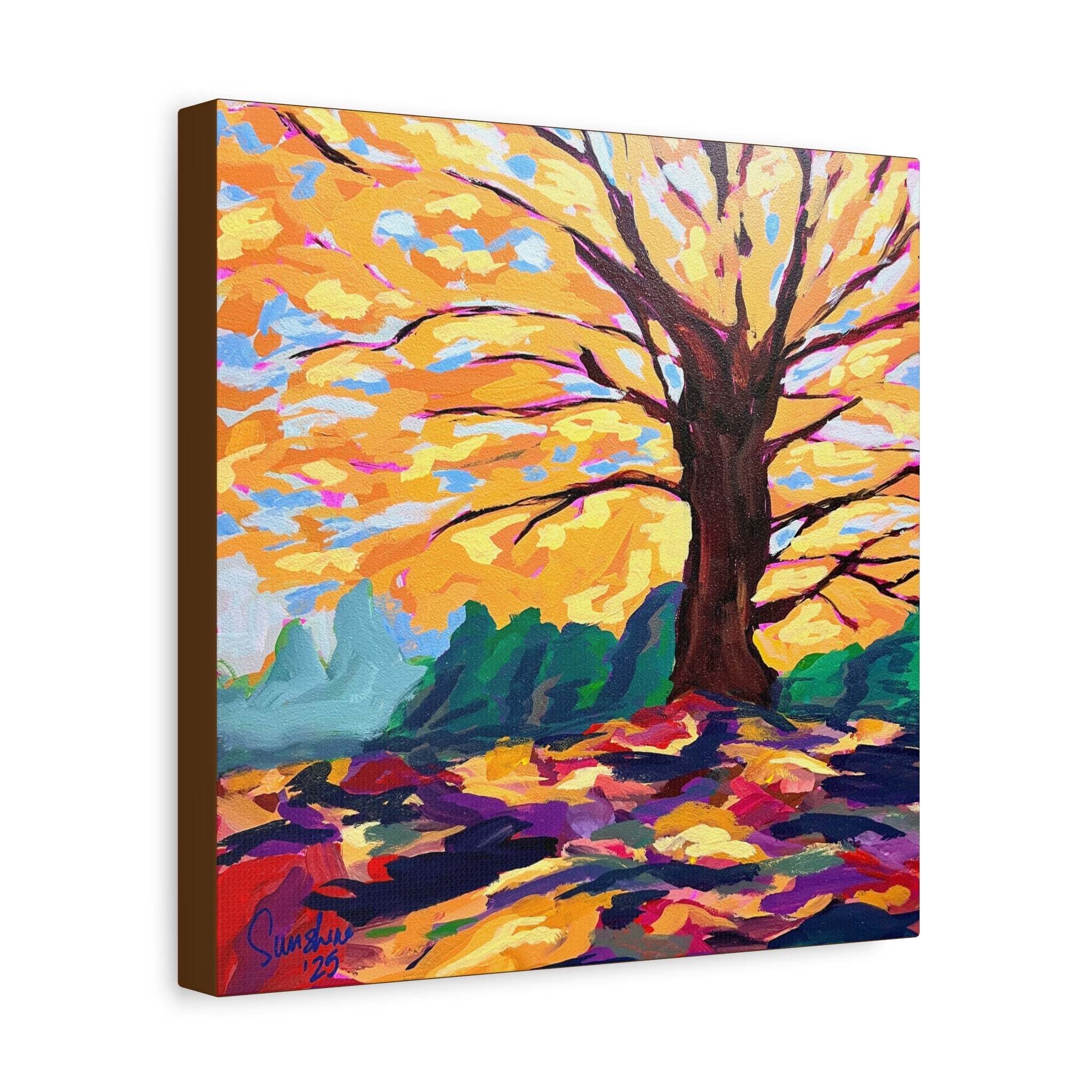 Autumn Tree Painting Print on Canvas