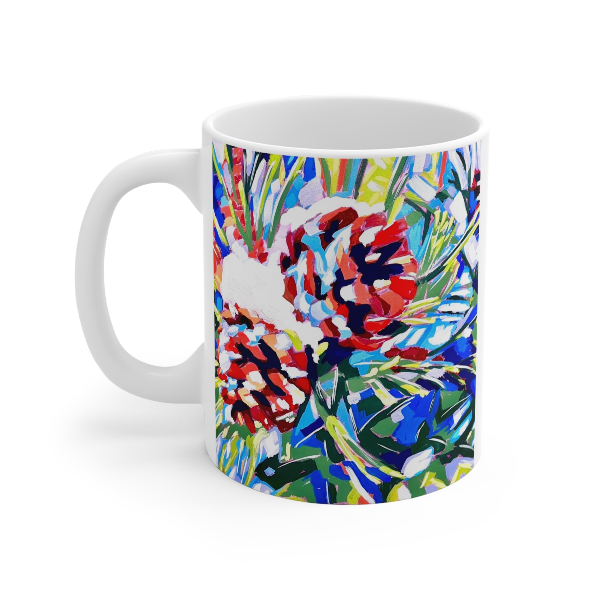 Pinecone Holiday Mug – Colorful Festive Pinecone Coffee Cup (11oz)